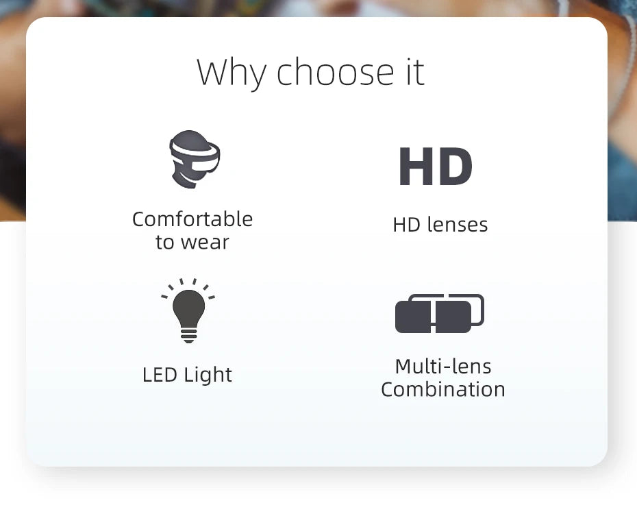 LED Magnifier 1.5x 2x 2.5x 3x 3.5x 8x Magnifying Glasses for Jewelry Watch Electronic Repair Hands-Free Loupe