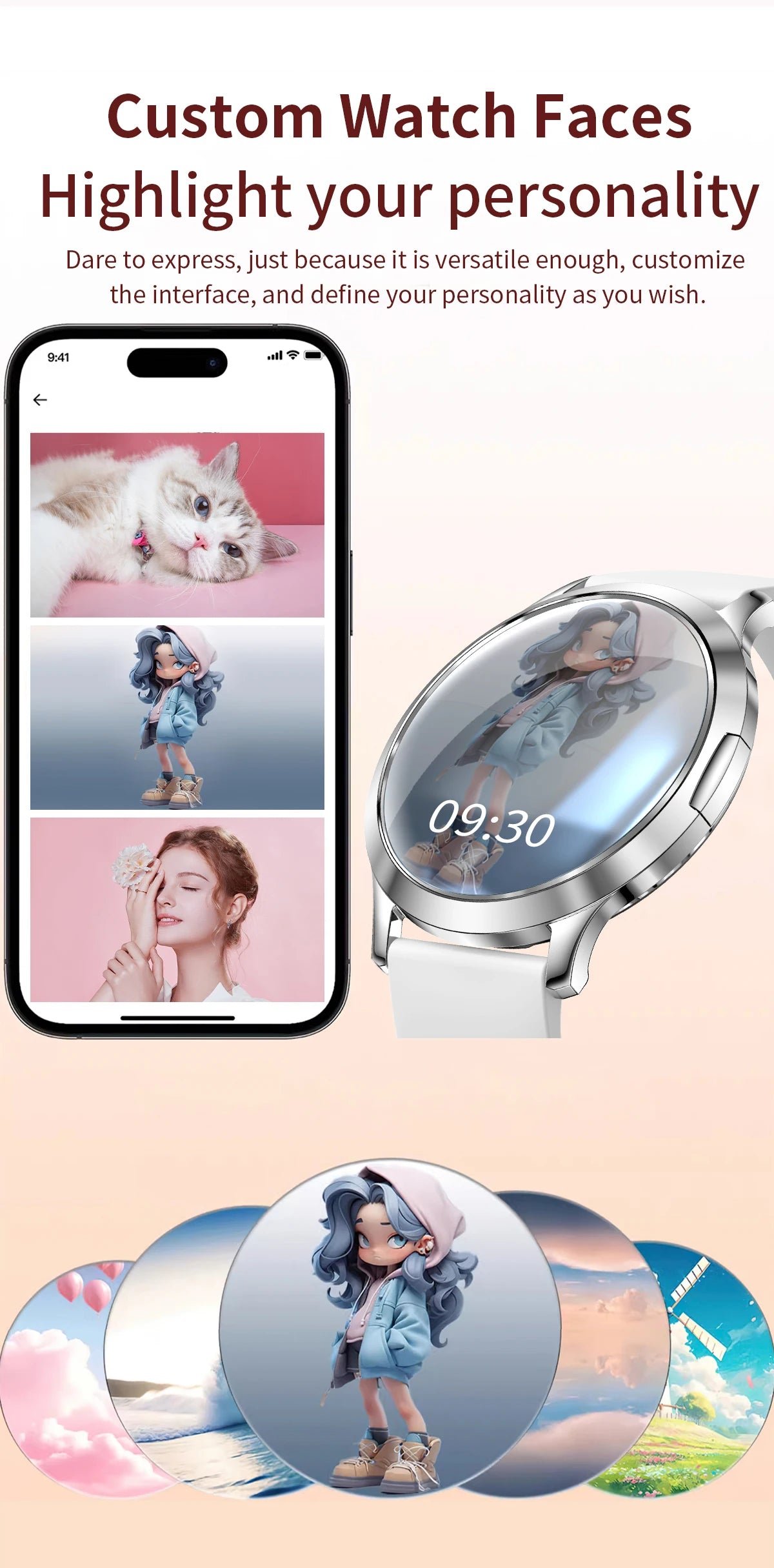 2026 New Smart Watch For Women 1.32" AMOLED Display Answer Make Call Message Health Sport Watch Ladies' Gift Music Digital Clock