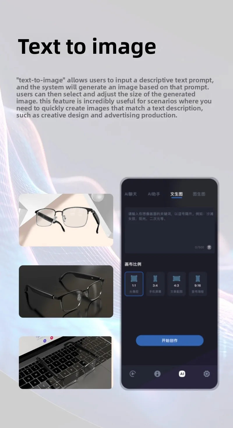 Bluetooth smart AI glasses simultaneous interpretation of 144 languages real-time wireless translation of headset calls