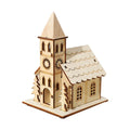 DIY Merry Christmas Decorations Mini Wooden House Luminous Cabin Christmas Tree Hanging Xmas Ornaments New Year Kids Gift