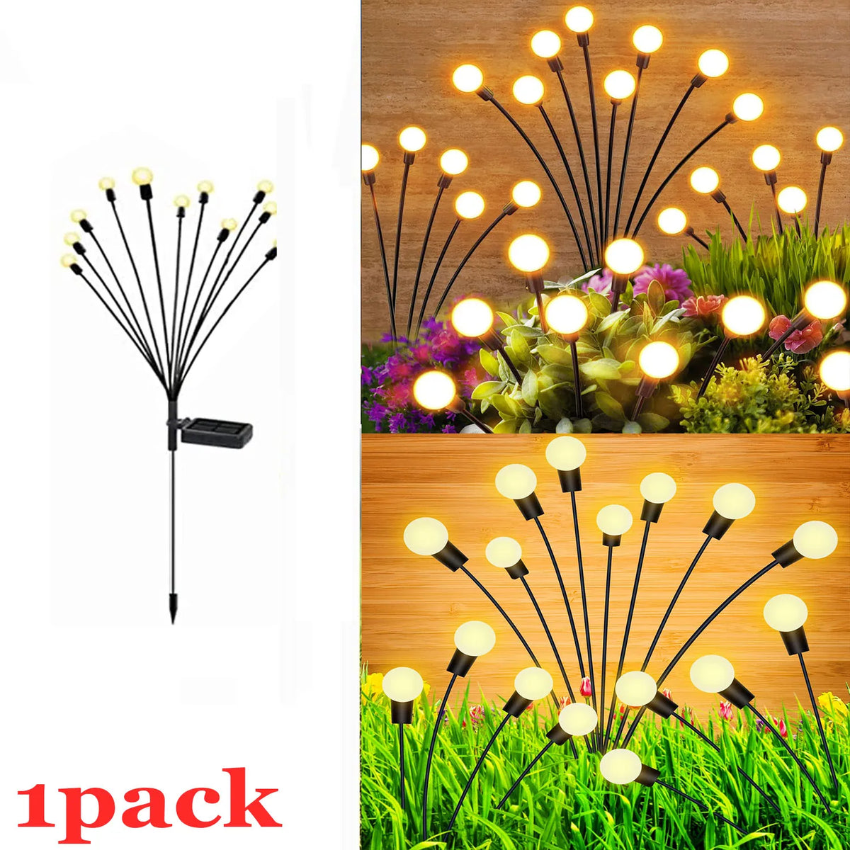 Solar Garden Lights Solar Swaying Light Sway by Wind Outdoor Lights Solar Garden Decorative Lights Yard Patio Pathway Decoration