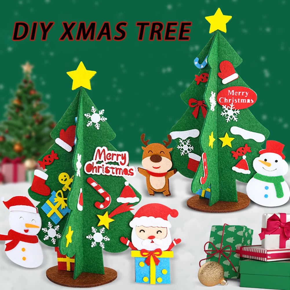 Christmas Tree Ornament Handmade DIY Santa Claus Snowman Desktop Xmas Tree Decoration
