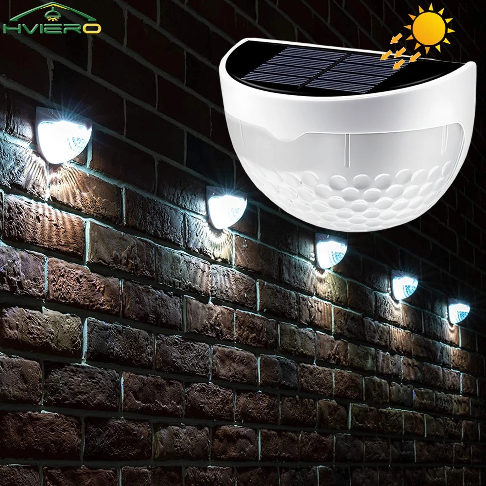 Solar Lights 6LED Half Round Ladder Waterproof Bright Courtyard Garden Hedge Balcony Night Lamps Induction Decoration Lighting