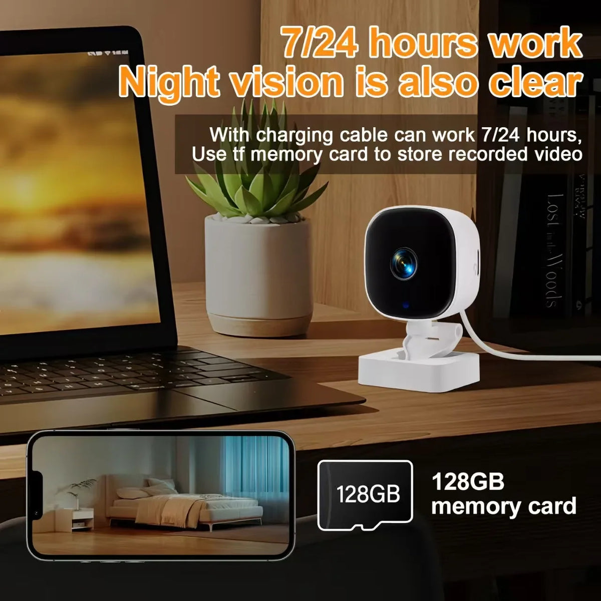2026New 1080P Conversation Camera Wireless WiFi Mobile Phone Remote  Night Vision Smart Home Security Surveillance Camera Card