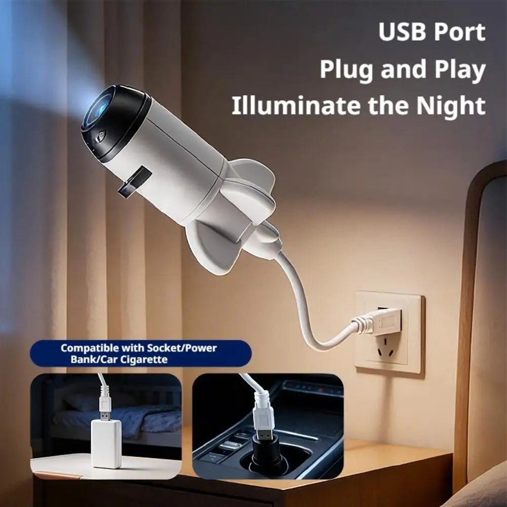 Mini USB galaxy Projector Night Light 360° Rotate Night Light Lamp With Random 6 Sky Projector Films Home Starry Sky Projector