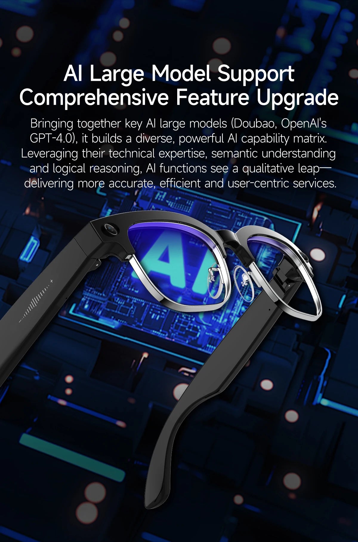 2026 New AI Smart Glasses 800W HD Camera Glasses Photo Recognition Video Record Translation Call Waterproof Sunglasses Men Women