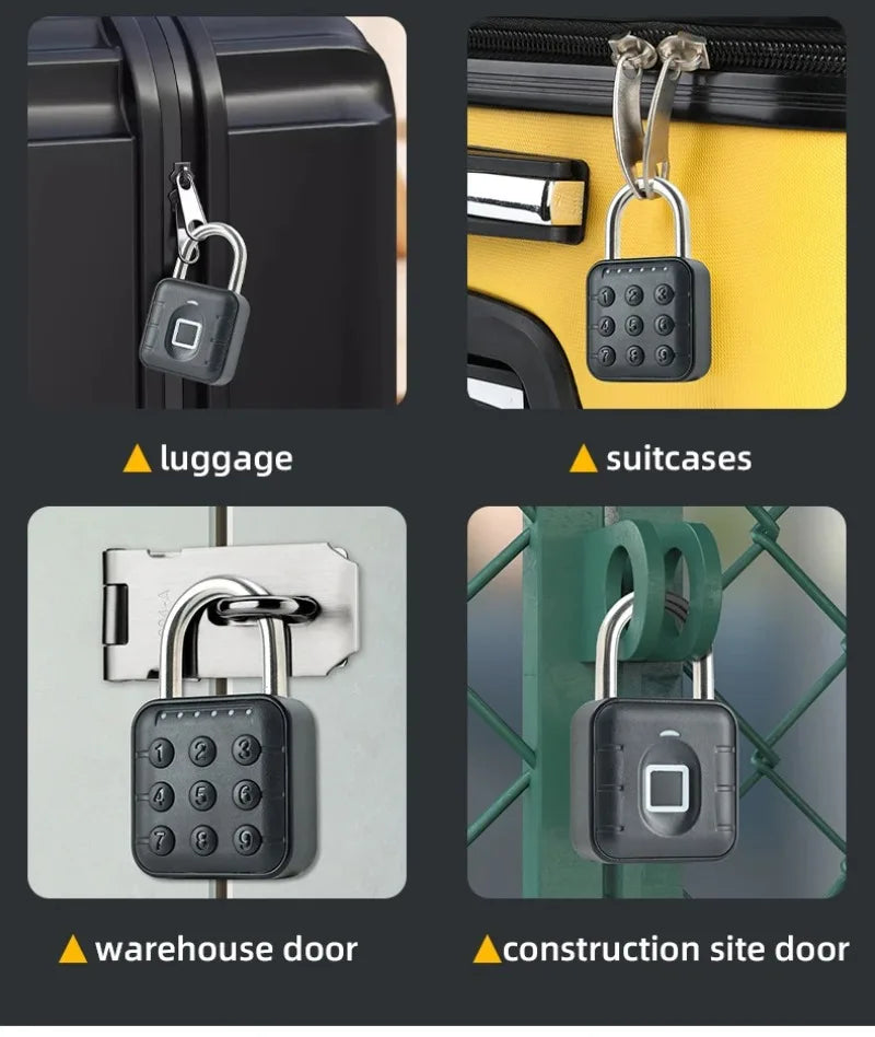 Tuya Smart Bluetooth Password Fingerprint Padlock Waterproof Keyless Security Electronic Luggage Bag Case Anti-theft Lock