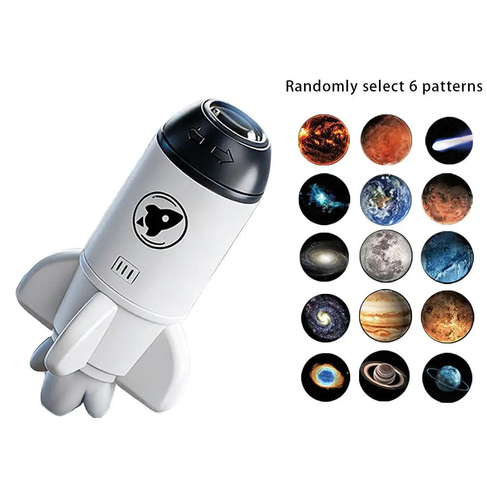 Mini USB galaxy Projector Night Light 360° Rotate Night Light Lamp With Random 6 Sky Projector Films Home Starry Sky Projector