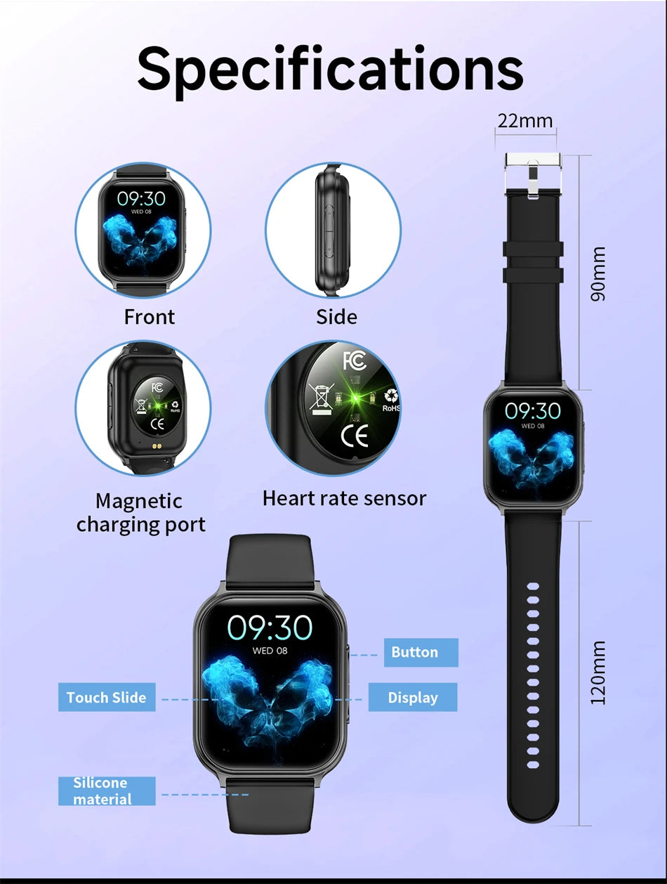 2026 New Smartwatches Men Women Sports Fitness Tracker IP68 Waterproof Built-in 24H Heart Rate 700 mAh Battery Call Smart Watch