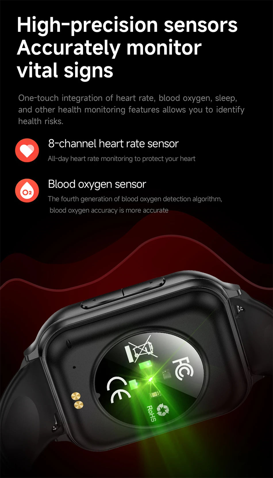 2026 New Smartwatches Men Women Sports Fitness Tracker IP68 Waterproof Built-in 24H Heart Rate 700 mAh Battery Call Smart Watch