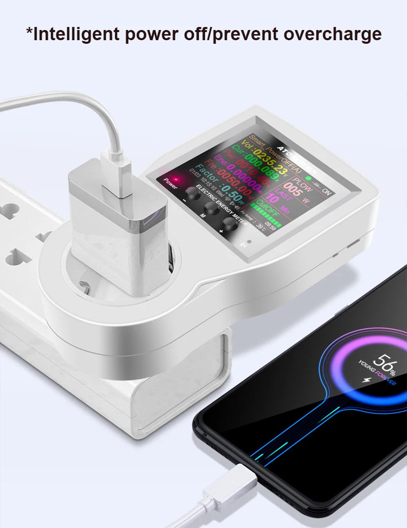AC85-265V 16A Tuya WIFI Smart Socket Digital Wattmeter Electricity Consumption Power Kwh With Switch Power Energy Meter