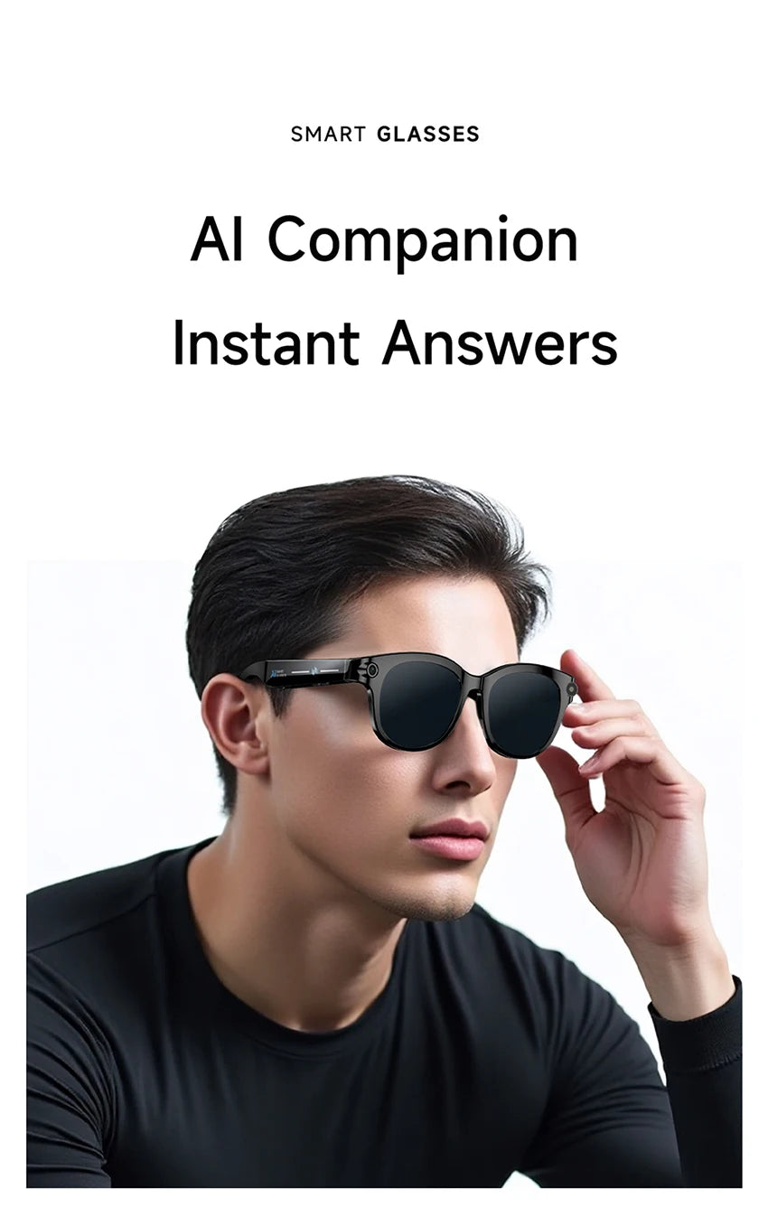M89-S AI Smart Glasses Equipped with High-Definition 1080P Camera Translation AI Voice Assistant Music Playback and LED Lighting