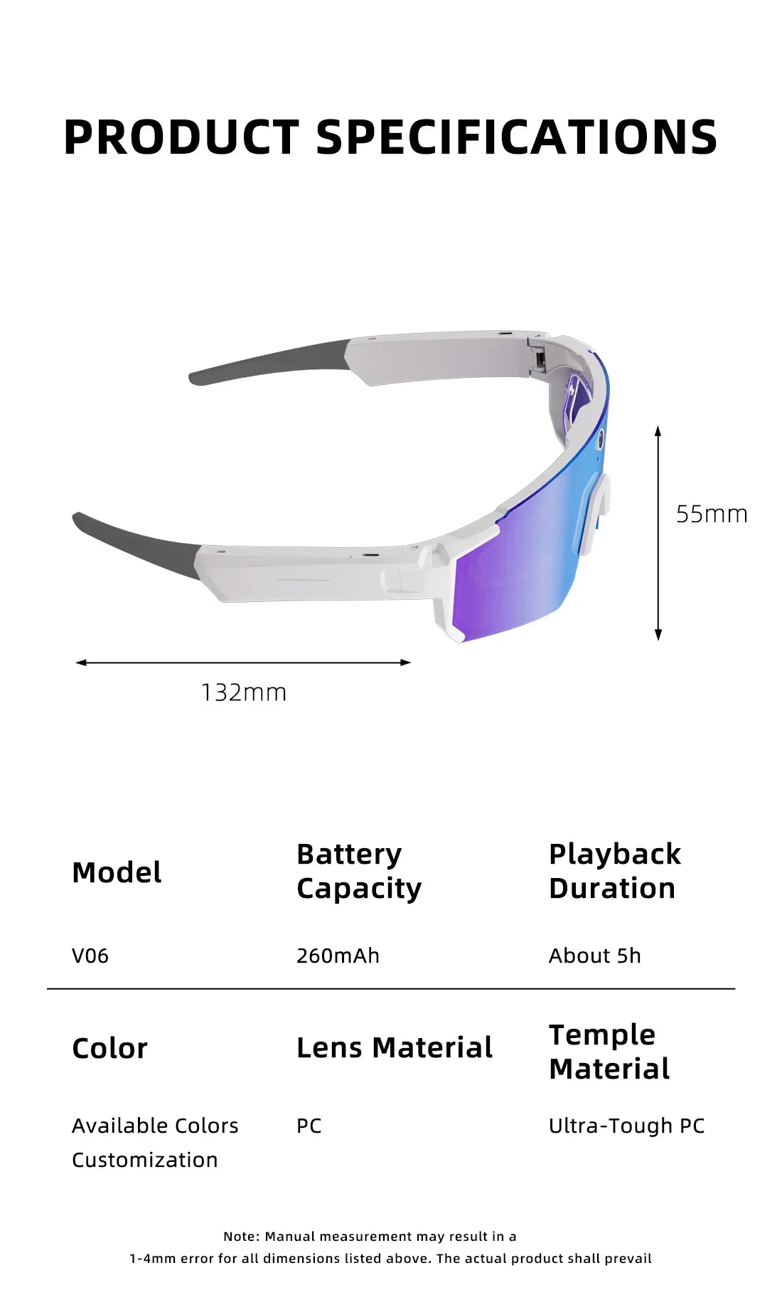 2026 New AI Smart Glasses 800W Camera HD Anti-shake Bicycle Riding Shooting&recording IP54 Water & Dust Translation Smartglasses