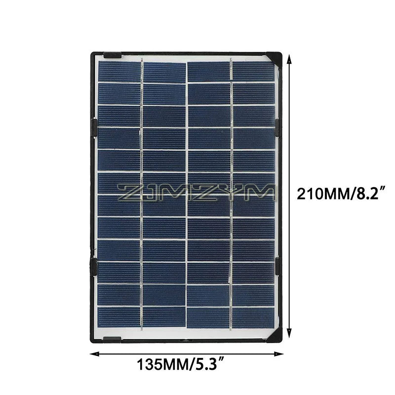 6W 12V Solar Panel for Security Camera Outdoor, Solar Panel Charger Compatible with Rechargeable Camera, Lighting