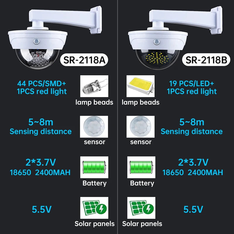 Solar Lights Outdoor Camera Lamp Anti-thief Home Courtyard PIR Motion Sensor Human Induction Outdoor Lighting