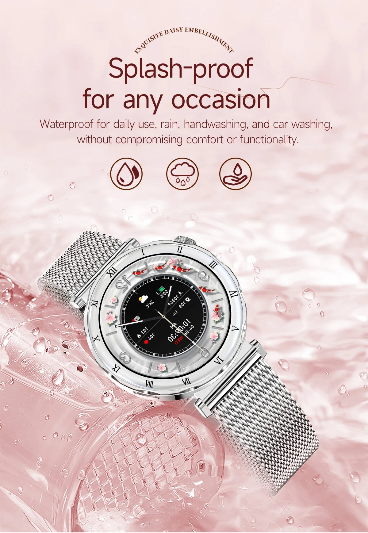 LIGE 2026 New Smartwatch Women 1.19" AMOLED Screen Always On Display Bluetooth Call Waterproof Lady Smart Watch For Android iOS