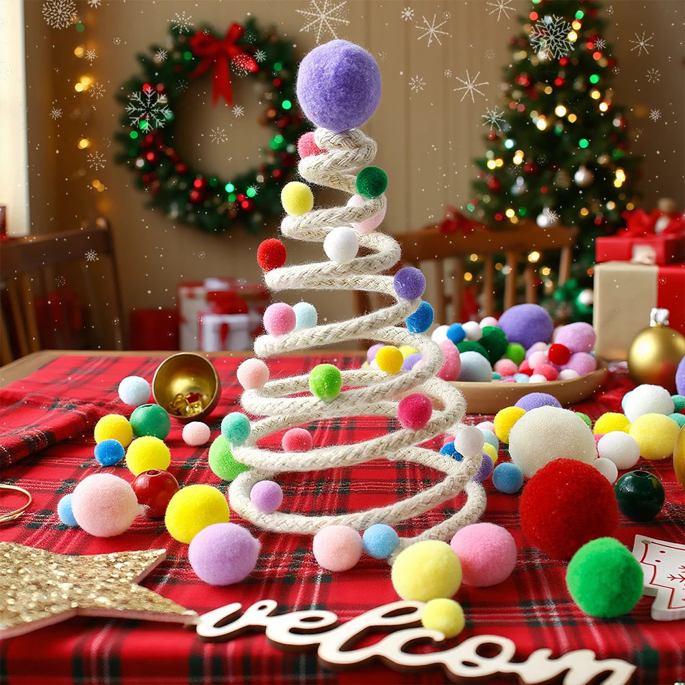 DIY Christmas Tree Making Kit with Weaving Tutorial Included Christmas Decoration Hanging Ornament Handcraft Material Pack