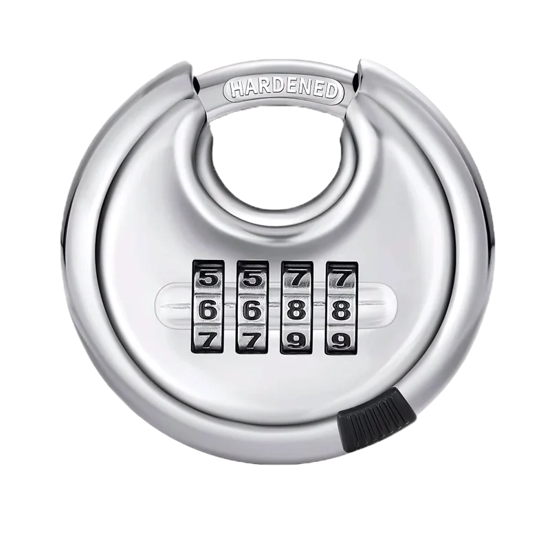 Password lock stainless steel round head password padlock warehouse round padlock waterproof and rust proof outdoor lock