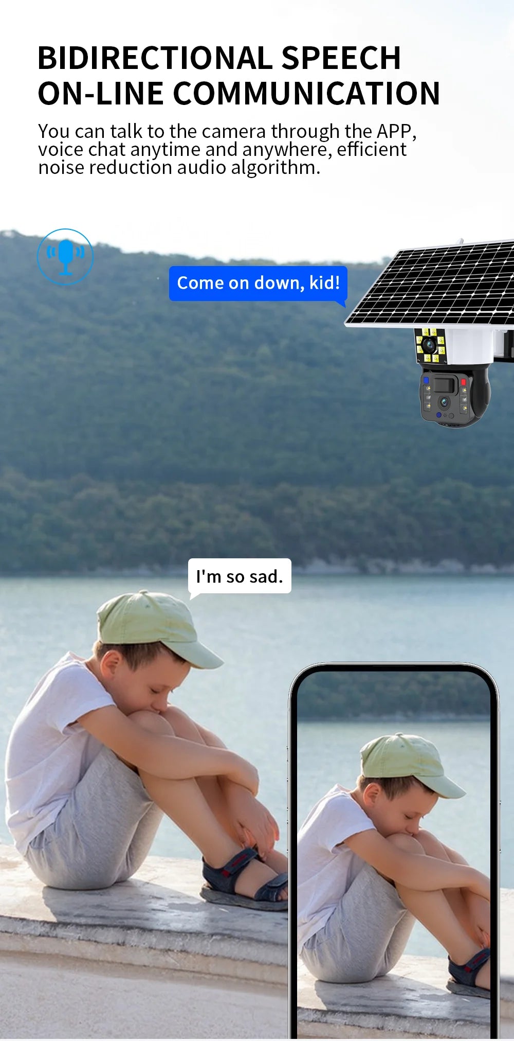 8MP 4K WiFi Solar Camera Outdoor Dual Lens Dual Screen Gimbal IP Camera With Solar Panel Rechargeable AI Motion Detection
