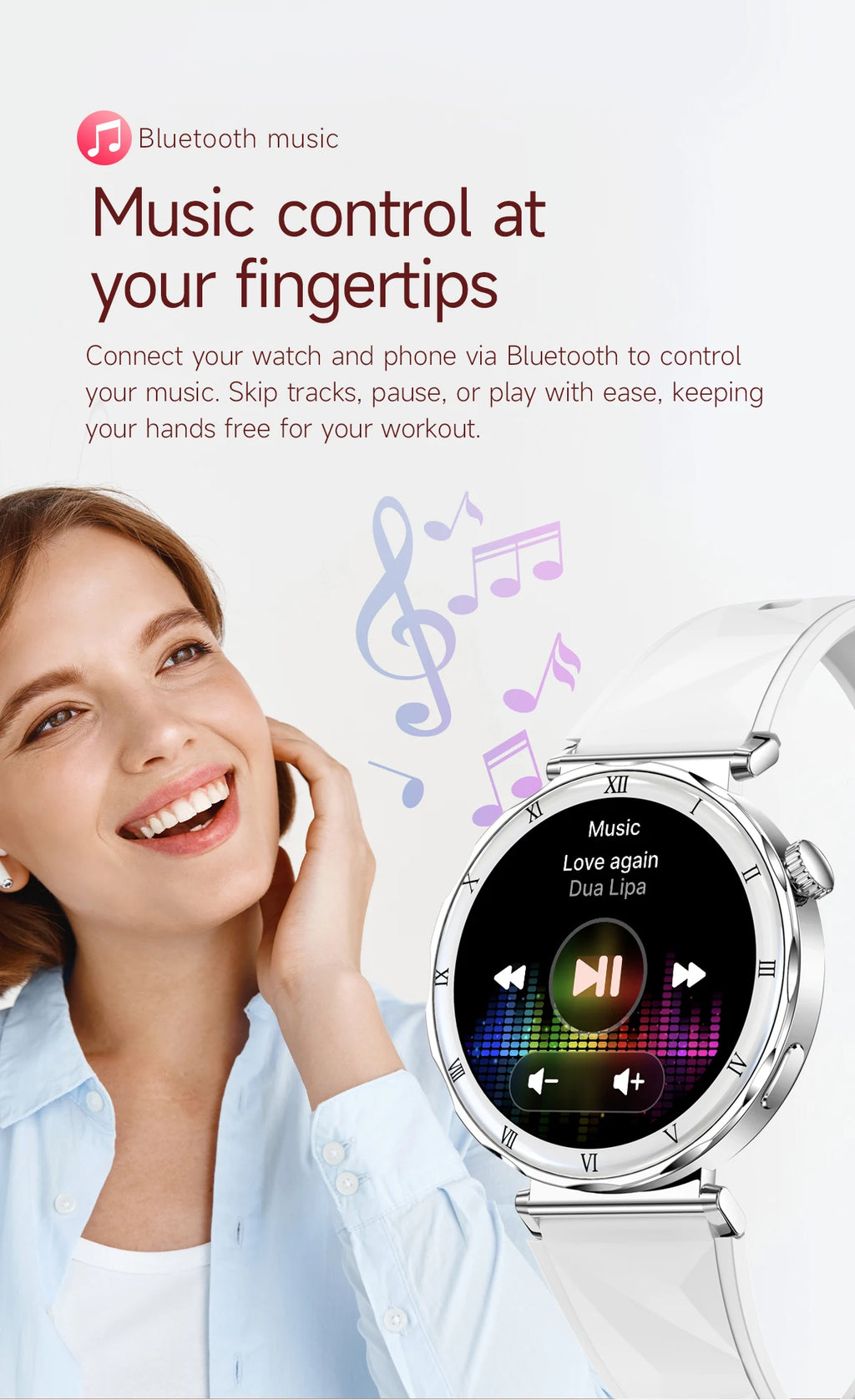 LIGE 2026 New Smartwatch Women 1.19" AMOLED Screen Always On Display Bluetooth Call Waterproof Lady Smart Watch For Android iOS