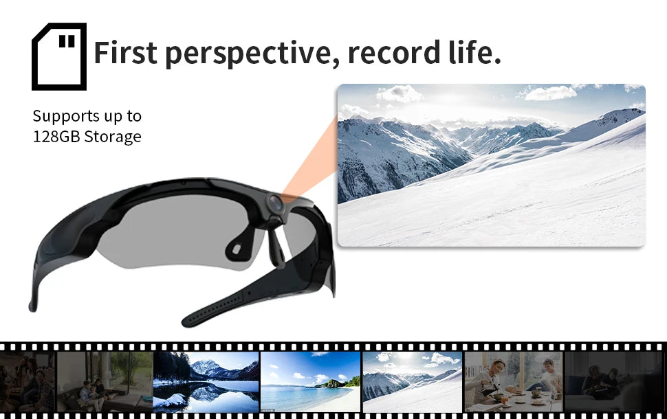 2026 Glasses With 1080p High-definition Mini Camera Smart Glasses Cycling Recorder Outdoor Sports Recording Goggles