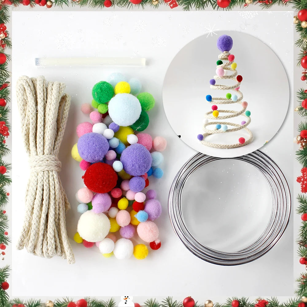DIY Christmas Tree Making Kit with Weaving Tutorial Included Christmas Decoration Hanging Ornament Handcraft Material Pack