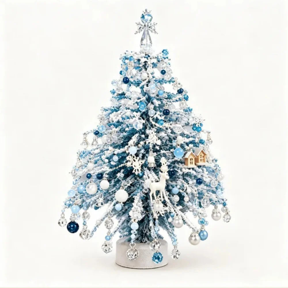 DIY Beaded Christmas Tree Kit, Crystal Bead Holiday Craft Set | DIY Beaded Christmas Tree Kit with Crystal Beads and Ornaments