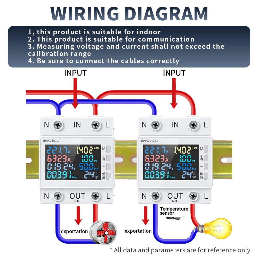 Tuya WiFi Smart Power Meter Earth Leakage Protector Switch Wattmeter Current Voltage Monitor Relay Circuit Breaker Energy Meter