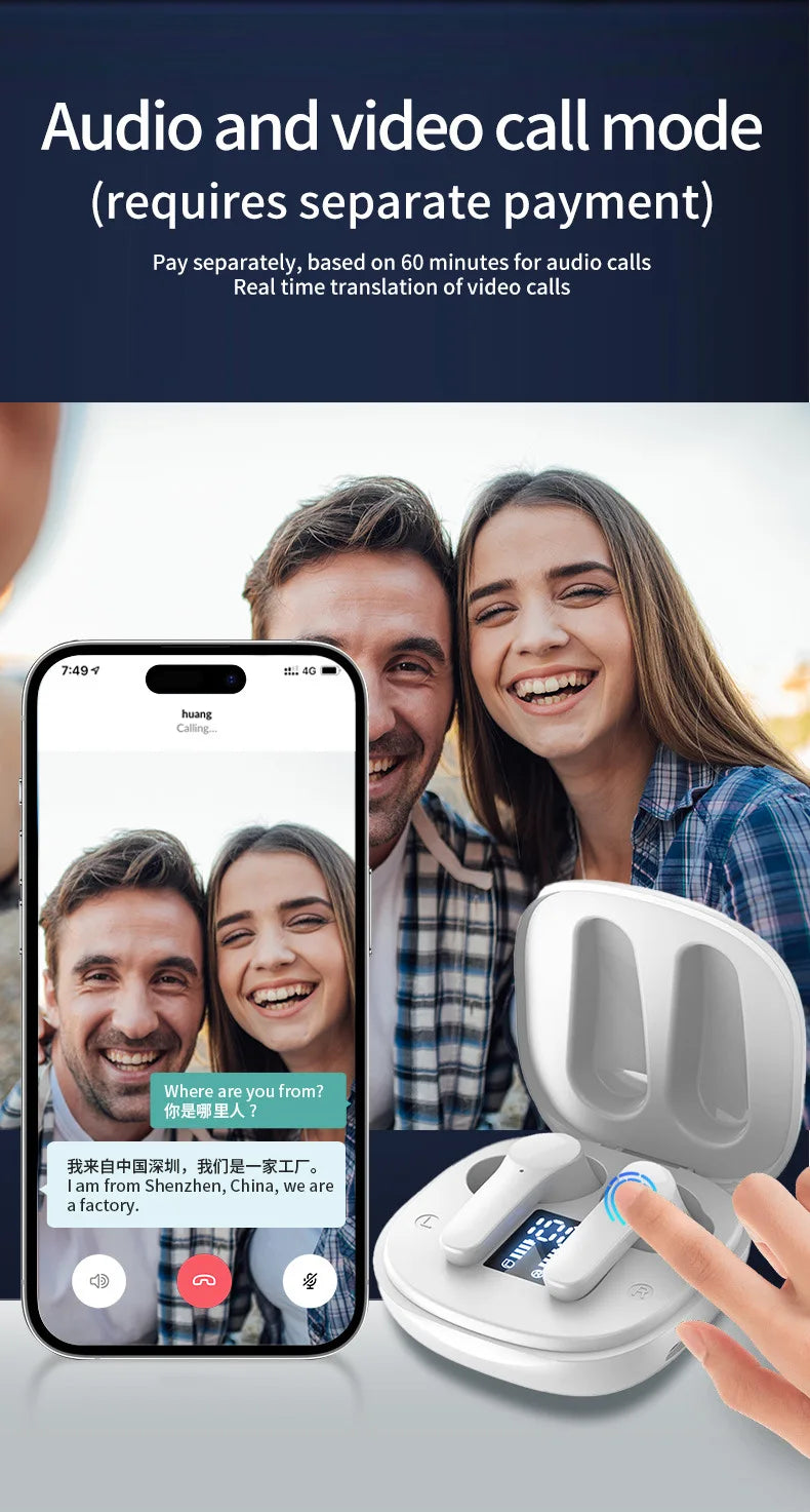 New Translation Headphones 144 Translanguages Instant Translate Smart Voice Translator B11 Wireless Bluetooth Translator Earphon
