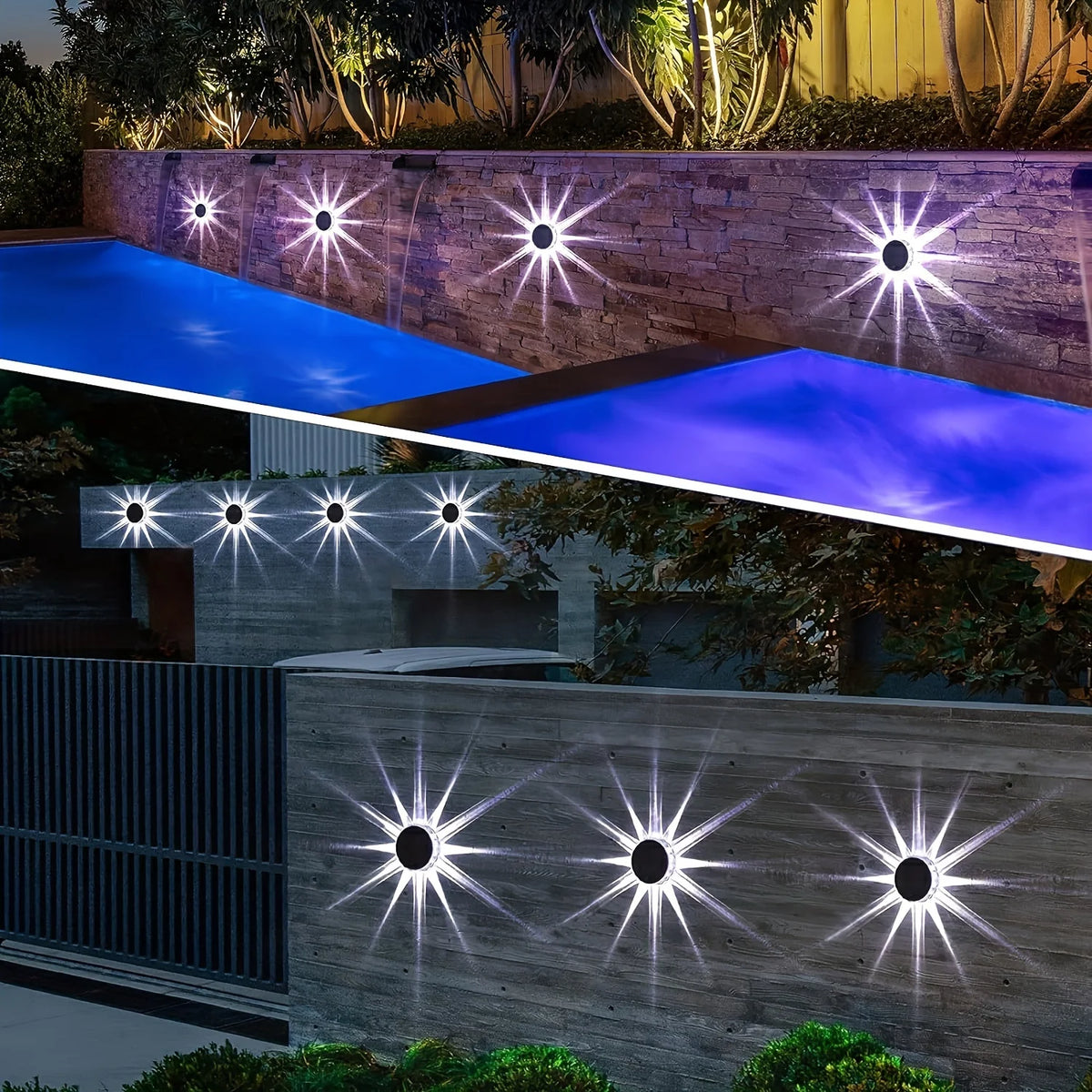 Solar Lights Decor Outdoor Led Atmosphere Lights Waterproof Lamp for Wall Stairs Fence Yard Patio Pathway Solar landscape lights