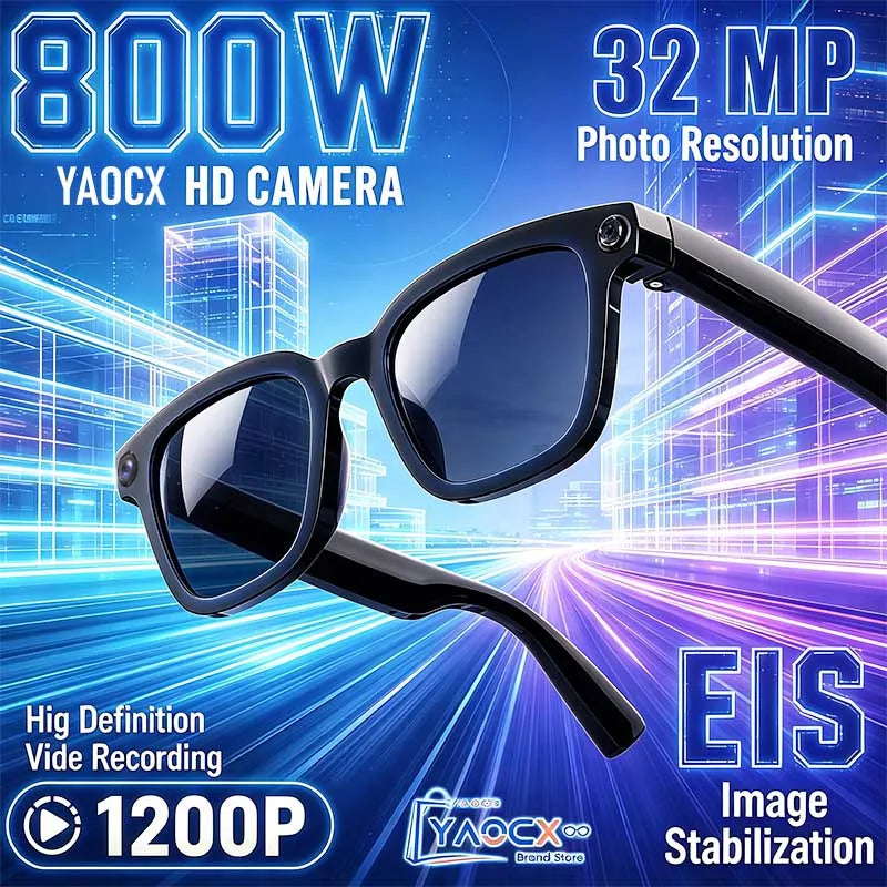 2026 AI Smart Camera Glasses 8MP 1200P Video Record Real-Time Translation Object Recognition AI Q&A Color Changing Smart Glasses