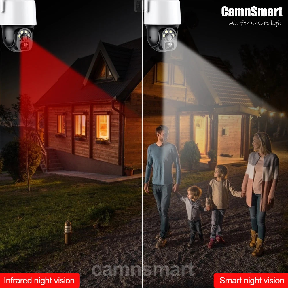 Tuya Solar WIFI Outdoor Camera Wireless Built-in 9600mAh Battery 3MP PTZ PIR Human Detection Two Way Talk 4X Zoom Security  Home