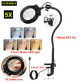 5X Magnifying Glass with Light 5 Color Modes Dimmable Lighted Magnifying Lamp Glass for Reading, Close Work, Hobbies, Crafts