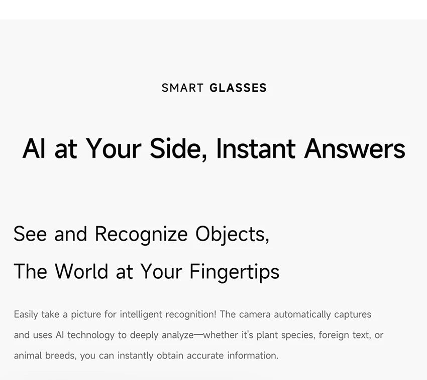 M89-S AI Smart Glasses Equipped with High-Definition 1080P Camera Translation AI Voice Assistant Music Playback and LED Lighting
