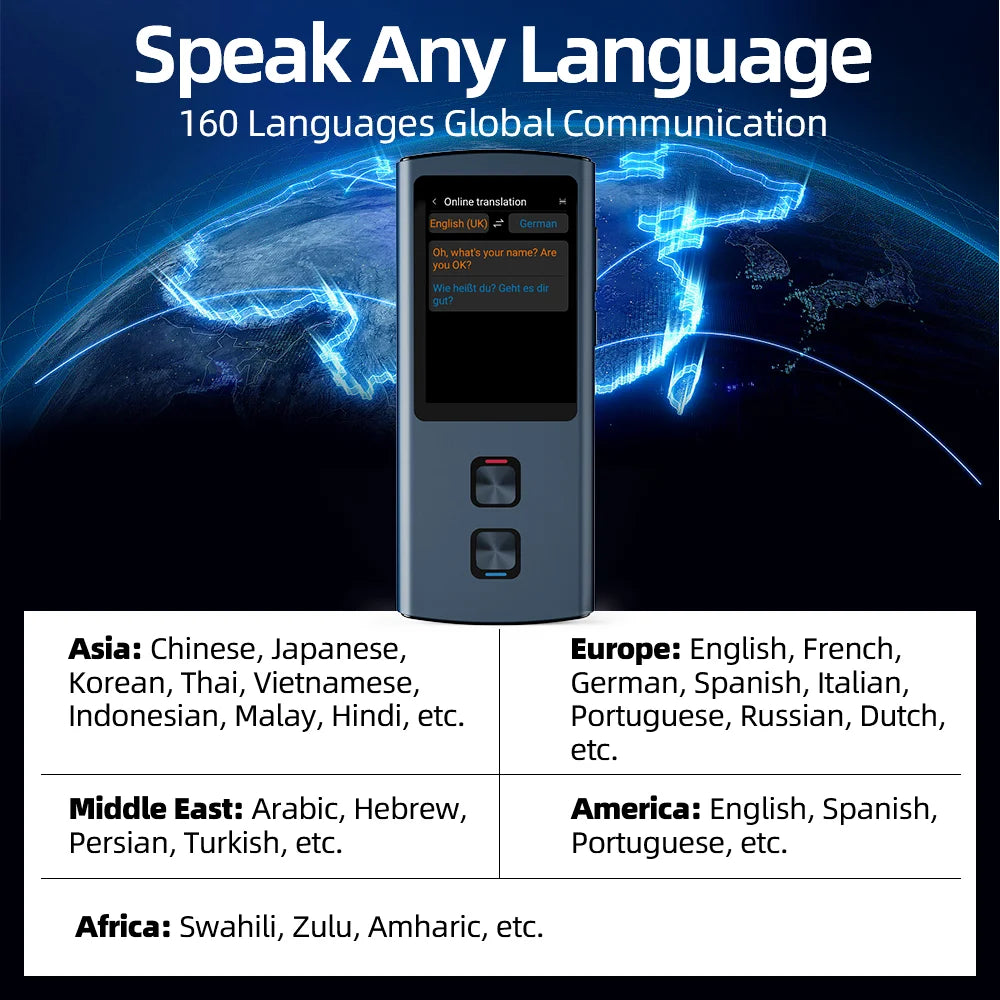 T26 T17 Metal Translator 17 Languages Offline 1+16GB Storage Professional Real-Time Interpreter for Business Meetings