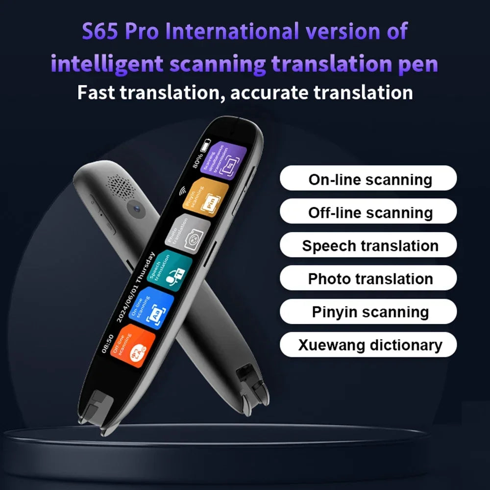 S65pro Reader Device Dictionary Translation Pen Scan Text Scanning Reading Translator WiFi/BT Connection Online Photo Translate