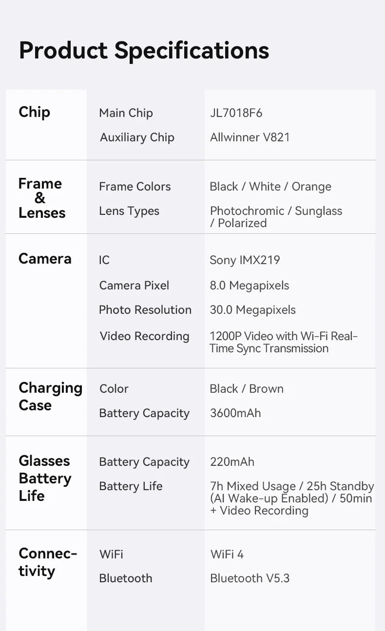 AI Smart Audio image Glasses, 3600mAh Charging Case, Hands-Free Call, Open-Ear Headphones, for Driving, Running, Daily Use