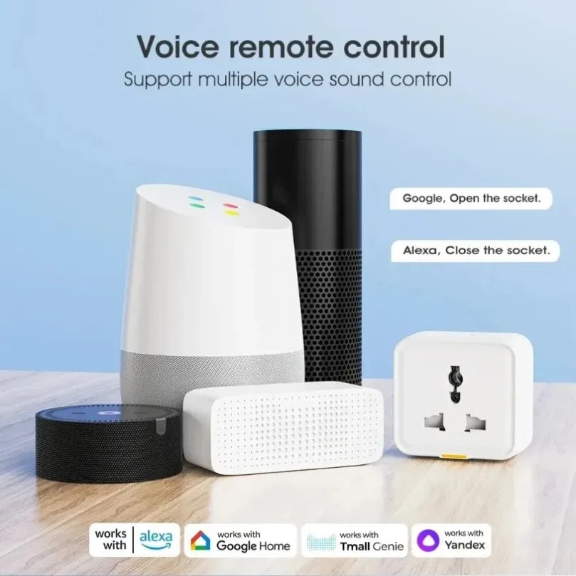 16A Tuya WiFi Smart Plug Travel Conversion Socket UK EU US Standard Power Monitor Timer Remote Control Smart Home Outlet