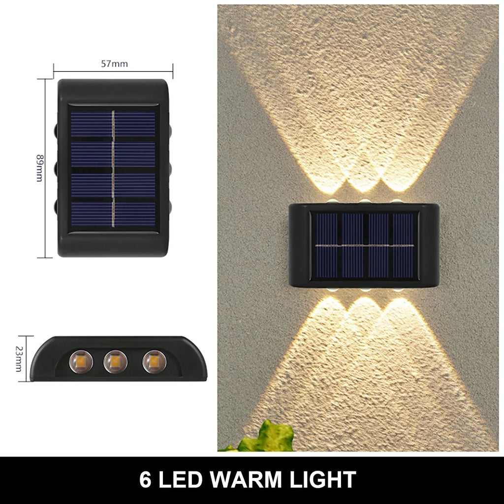 Solar LED Light, Outdoor Waterproof Wall Lamp, Dusk to Dawn Fence Up And Down Luminous Lighting  for Summer Garden Yard Porch