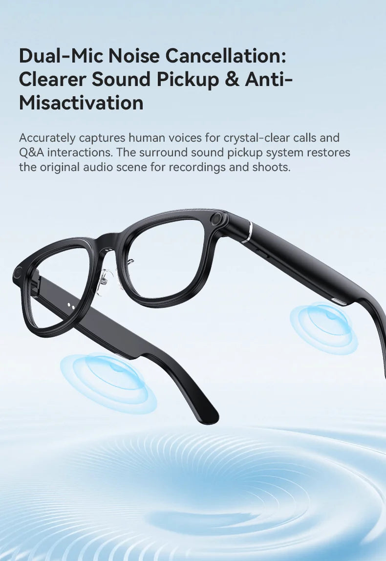 AI Smart Audio image Glasses, 3600mAh Charging Case, Hands-Free Call, Open-Ear Headphones, for Driving, Running, Daily Use