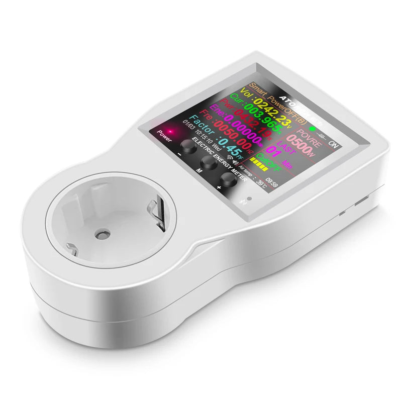 AC85-265V 16A Tuya WIFI Smart Socket Digital Wattmeter Electricity Consumption Power Kwh With Switch Power Energy Meter