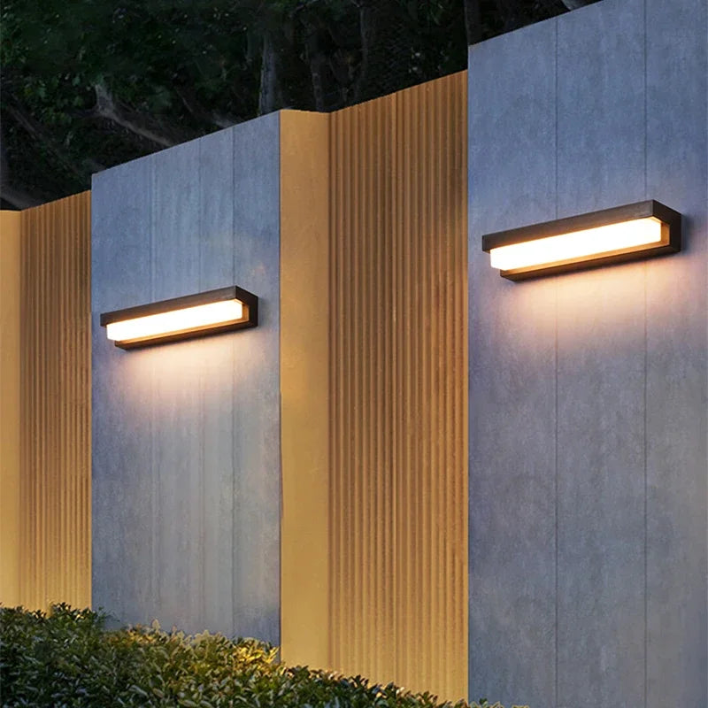 Solar LED Outdoor Lights Garden Balcony Waterproof Decor Solar Powered Lamp Porch Stairs Energy-saving Three-color Wall Light