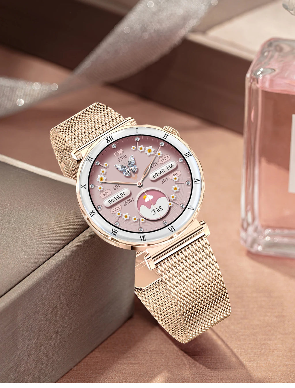 LIGE 2026 New Smartwatch Women 1.19" AMOLED Screen Always On Display Bluetooth Call Waterproof Lady Smart Watch For Android iOS