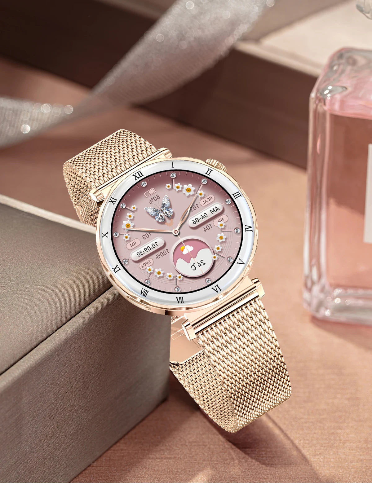 LIGE 2026 New Smartwatch Women 1.19" AMOLED Screen Always On Display Bluetooth Call Waterproof Lady Smart Watch For Android iOS