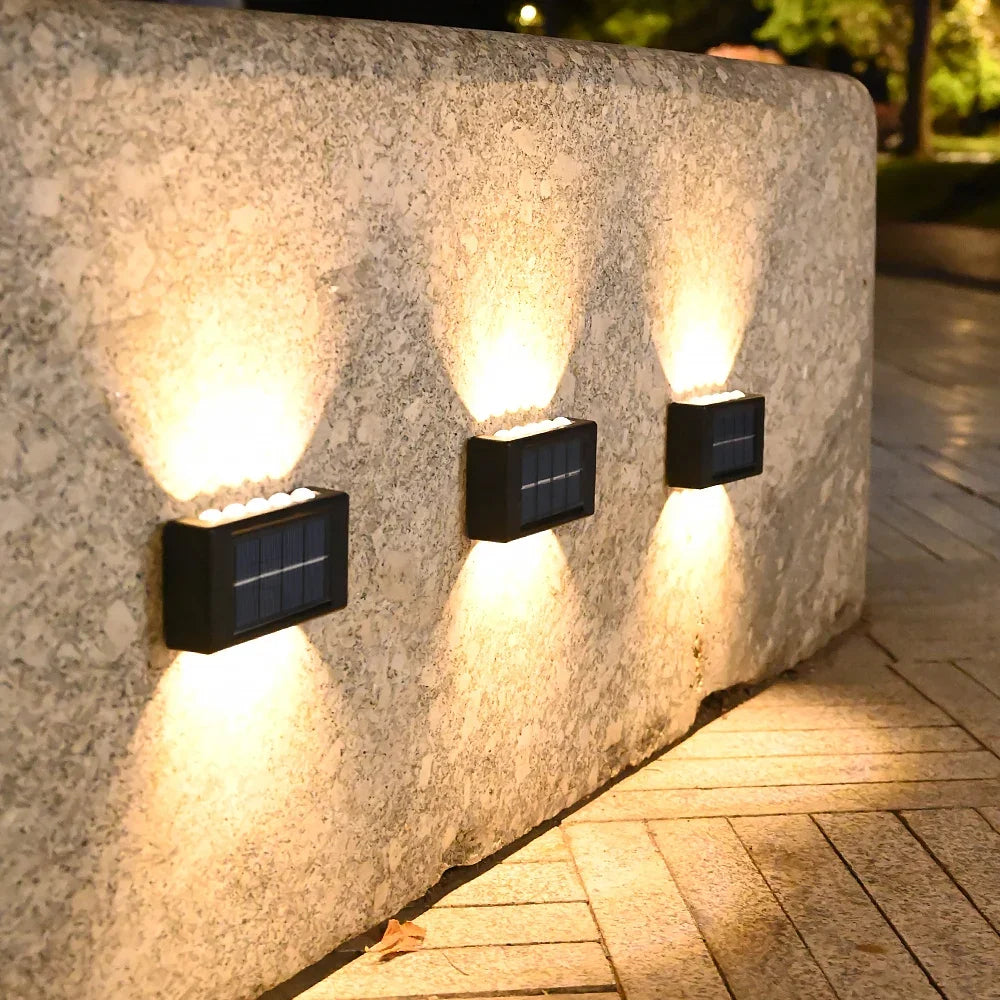 Solar LED Light, Outdoor Waterproof Wall Lamp, Dusk to Dawn Fence Up And Down Luminous Lighting  for Summer Garden Yard Porch