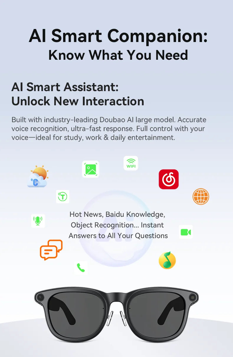 AI Smart Audio image Glasses, 3600mAh Charging Case, Hands-Free Call, Open-Ear Headphones, for Driving, Running, Daily Use