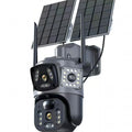 Solar Camera WiFi V360PRO Three Eyes and Two Pictures Outdoor Solar Closed Circuit PTZ Camera 1080P