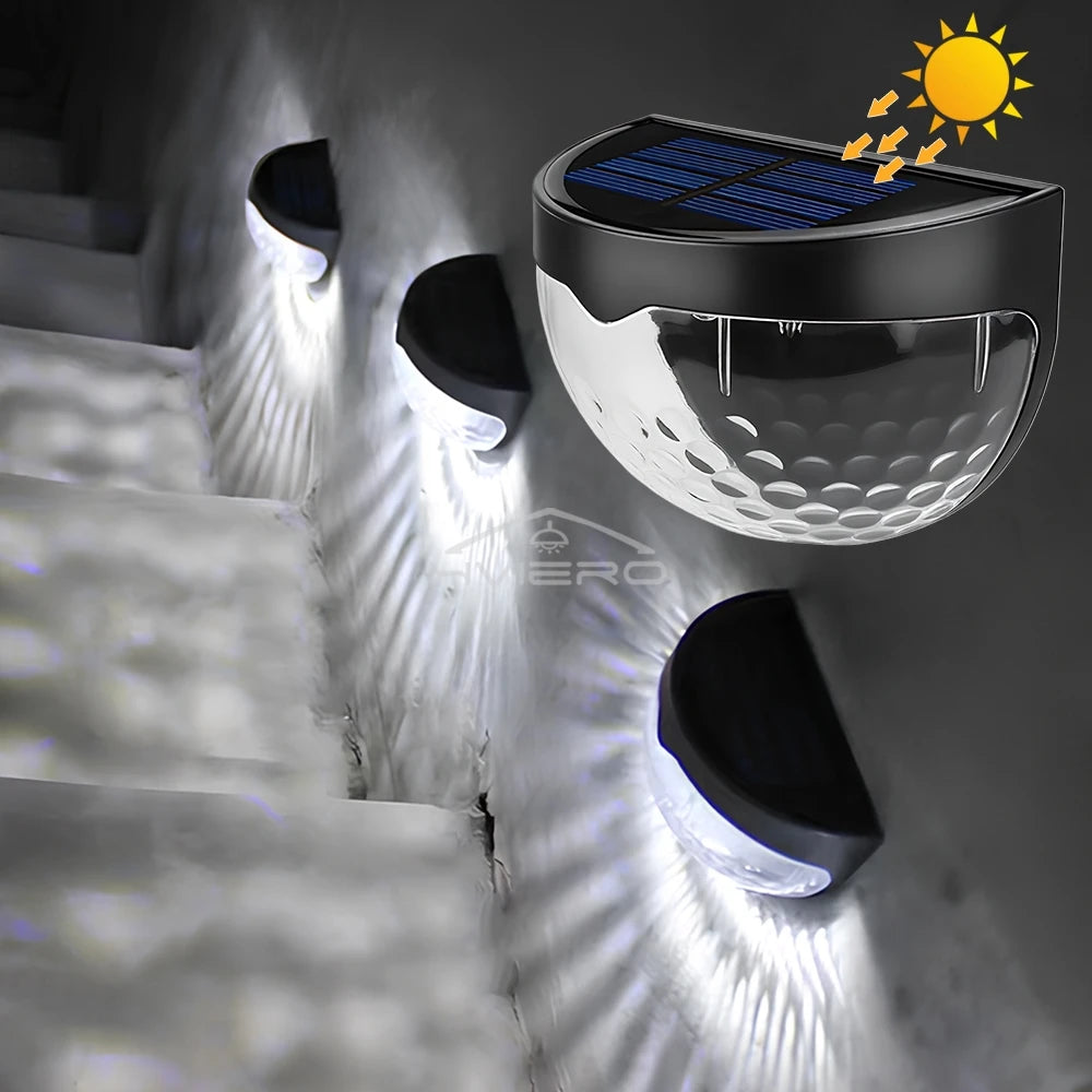 Solar Lights 6LED Half Round Ladder Waterproof Bright Courtyard Garden Hedge Balcony Night Lamps Induction Decoration Lighting