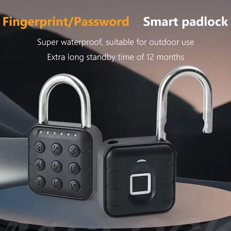 Tuya Smart Bluetooth Password Fingerprint Padlock Waterproof Keyless Security Electronic Luggage Bag Case Anti-theft Lock