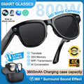 AI Smart Glasses 4KHD Camera 3600mAh Charging Case 120+Language Translation Bluetooth Call Music Sunglasses Outdoor Color Change
